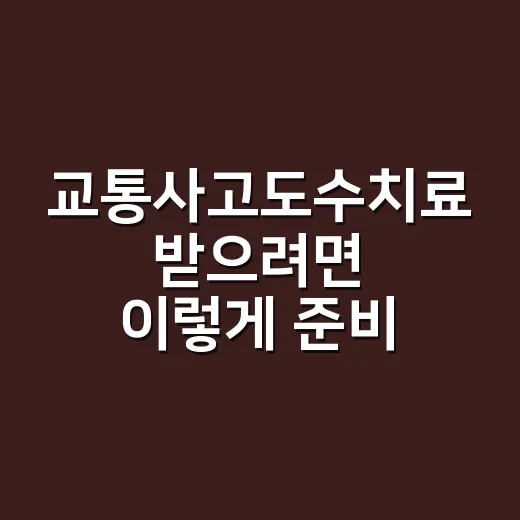 교통사고도수치료 받으려면 이렇게 준비하세요 - 요약