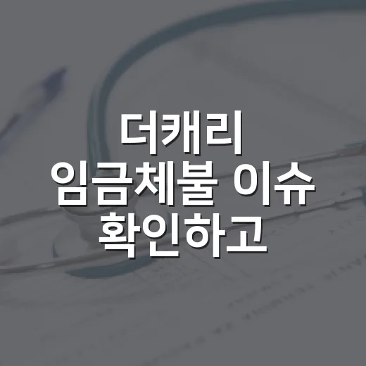 더캐리 임금체불 이슈 확인하고 대응하는 방법 - 요약