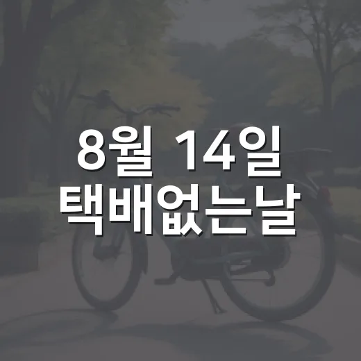 8월 14일 택배없는날, 배송 늦지 않게 준비하는 방법 - 요약