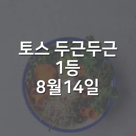 토스 두근두근 1등 8월14일 확인하고 참여하는 방법 - 요약