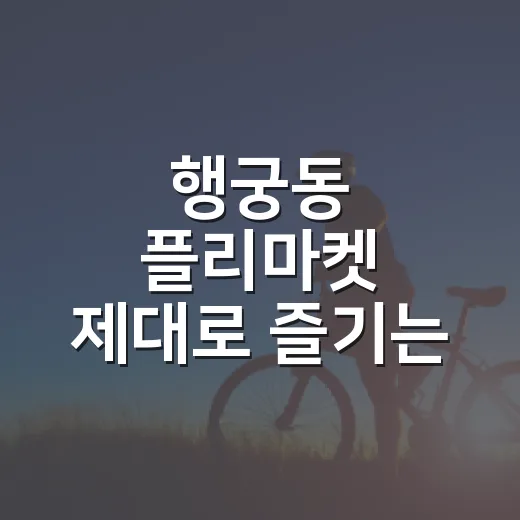 행궁동 플리마켓 제대로 즐기는 방법: 시간대부터 코스까지 초보자 가이드 - 요약