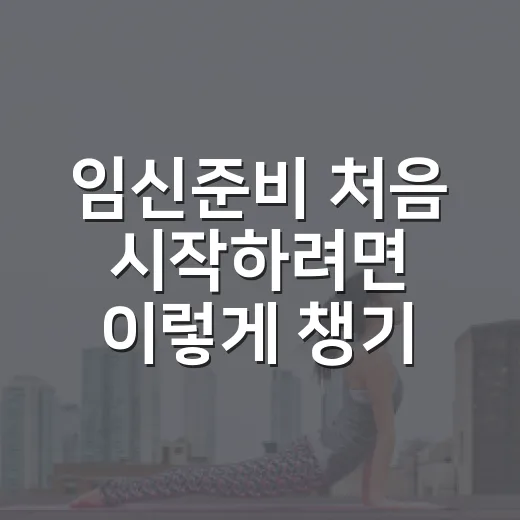 임신준비 처음 시작하려면 이렇게 챙기면 편해요 - 요약