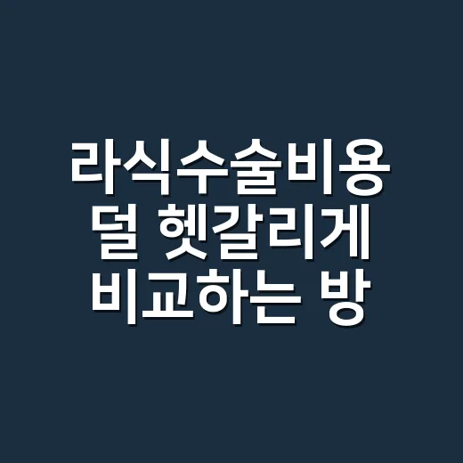 라식수술비용 덜 헷갈리게 비교하는 방법 - 요약
