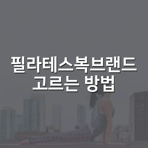 필라테스복브랜드 고르는 방법, 첫 구매부터 실패 줄이려면 이렇게 - 요약