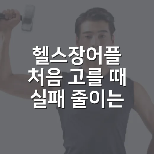 헬스장어플 처음 고를 때 실패 줄이는 방법 - 요약