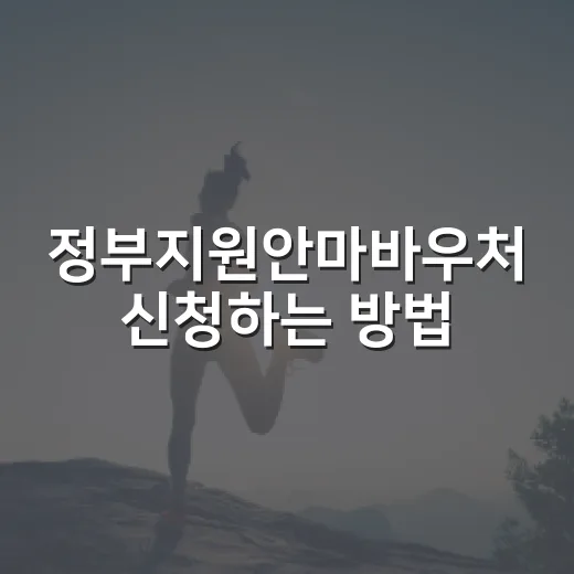 정부지원안마바우처 신청하는 방법, 대상부터 준비서류까지 쉽게 챙기기 - 요약