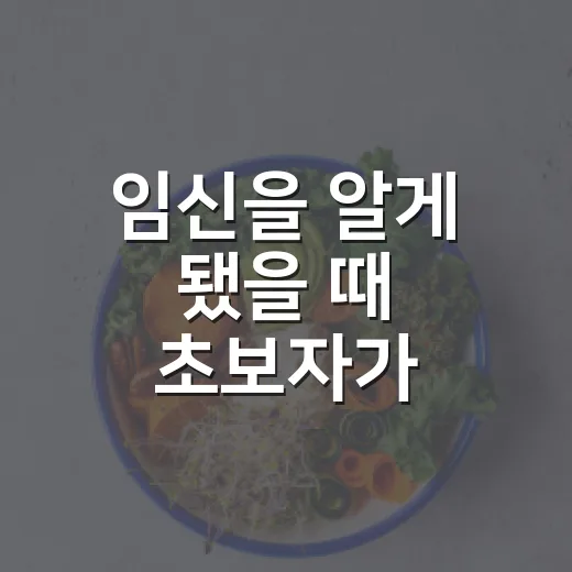 임신을 알게 됐을 때 초보자가 차근차근 준비하는 방법 - 요약