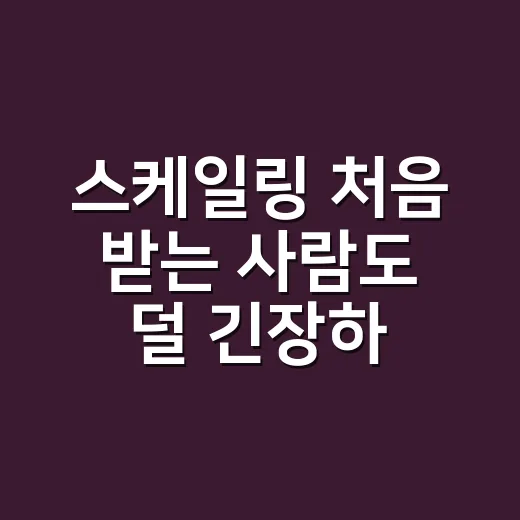 스케일링 처음 받는 사람도 덜 긴장하는 방법 - 요약