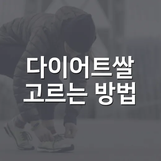 다이어트쌀 고르는 …