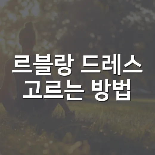 르블랑 드레스 고르는 방법, 분위기별로 실패 줄이는 팁 - 요약