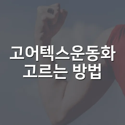 고어텍스운동화 고르는 방법, 비 오는 날 발 편하려면 이렇게 고르세요 - 요약