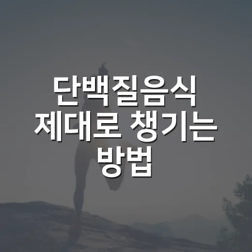 단백질음식 제대로 챙기는 방법, 초보자도 쉽게 고르는 기준 - 요약