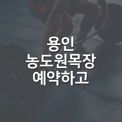 용인 농도원목장 예약하고 알차게 다녀오는 방법 - 요약