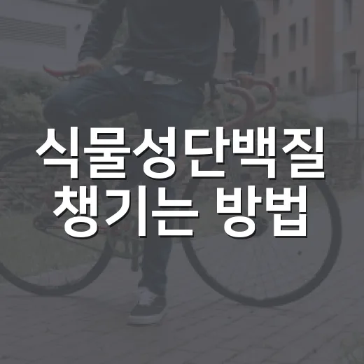 식물성단백질 챙기는 방법, 초보자는 이렇게 시작하면 편해요 - 요약