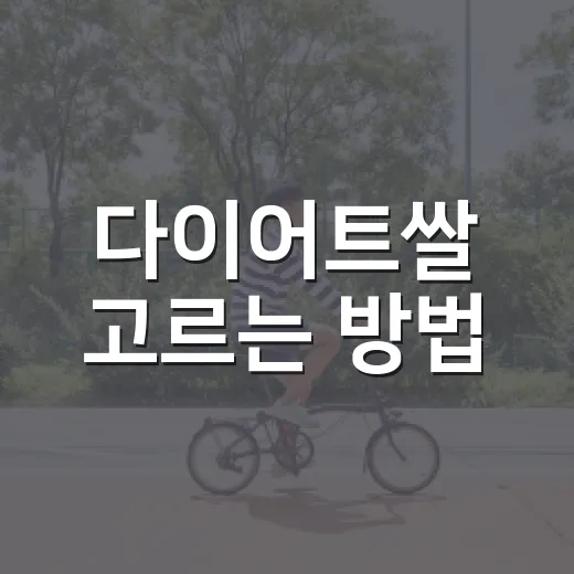 다이어트쌀 고르는 방법, 칼로리보다 먼저 봐야 할 것들 - 요약