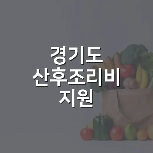 경기도 산후조리비 지원 신청하려면 이렇게 준비하세요 - 요약