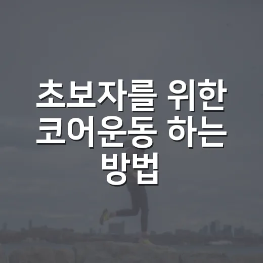 초보자를 위한 코어운동 하는 방법, 허리 부담 줄이고 꾸준히 가는 루틴 - 요약