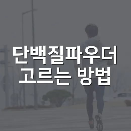 단백질파우더 고르는 방법, 초보자가 실패 줄이려면 이렇게 - 요약