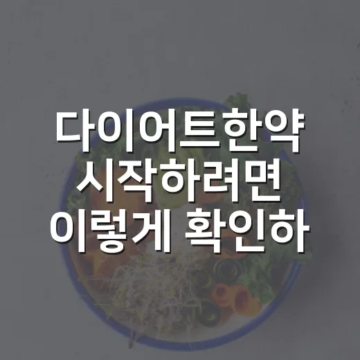 다이어트한약 시작하려면 이렇게 확인하세요 - 요약