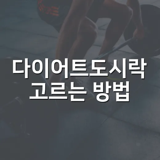 다이어트도시락 고르는 방법, 굶지 않고 오래 가려면 이렇게 - 요약