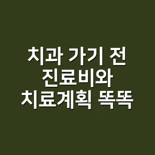 치과 가기 전 진료비와 치료계획 똑똑하게 확인하는 방법 - 요약