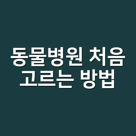 동물병원 처음 고르는 방법, 우리 집 반려동물에게 맞는 곳 찾기 - 요약