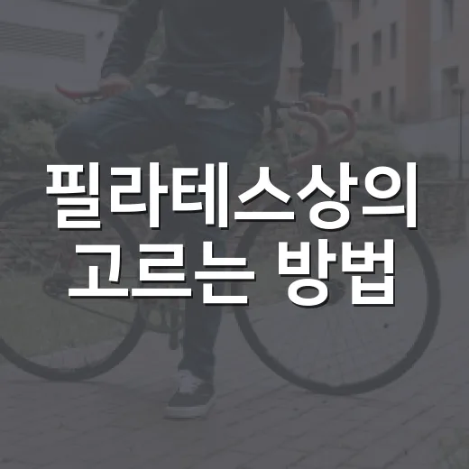 필라테스상의 고르는 방법, 처음 사는 사람은 이렇게 보면 편해요 - 요약