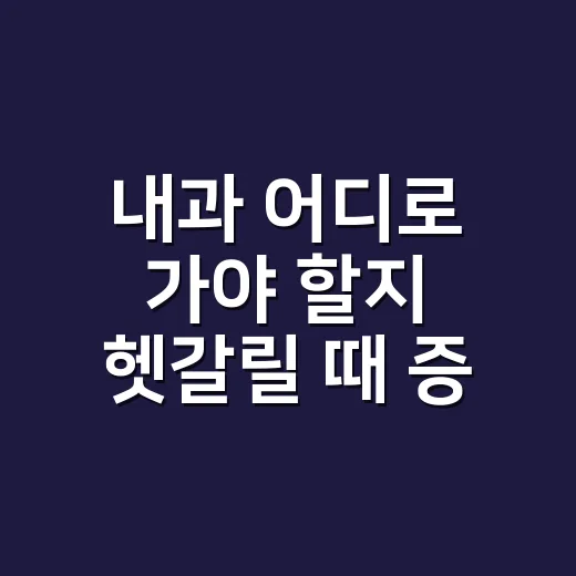 내과 어디로 가야 할지 헷갈릴 때 증상별로 준비하는 방법 - 요약