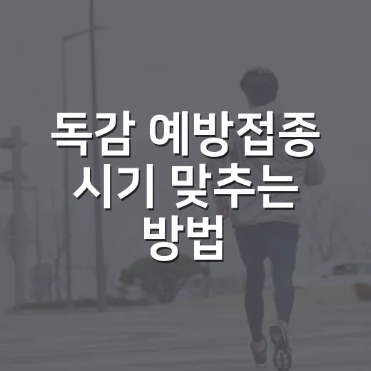 독감 예방접종 시기 맞추는 방법, 2026년 무료접종 일정까지 한 번에 챙기기 - 요약
