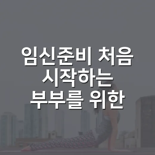 임신준비 처음 시작하는 부부를 위한 몸과 생활 챙기는 방법 - 요약