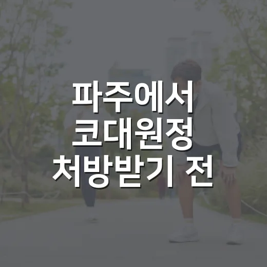 파주에서 코대원정 처방받기 전 확인하는 방법 - 요약