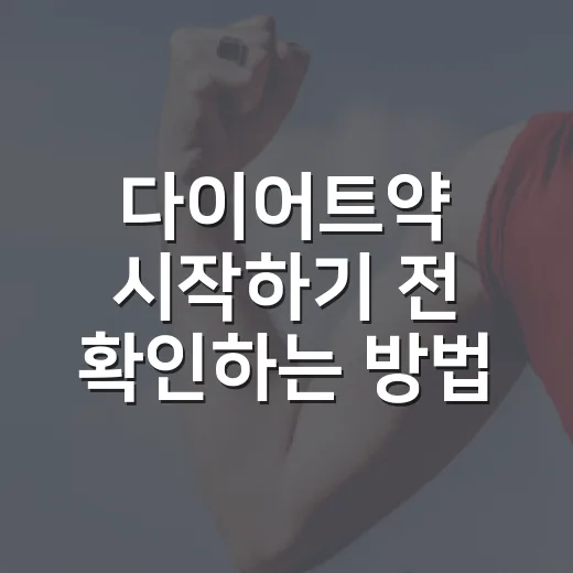 다이어트약 시작하기 전 확인하는 방법 - 요약