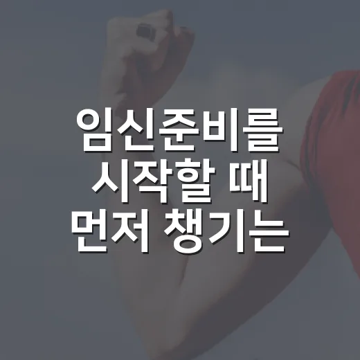 임신준비를 시작할 때 먼저 챙기는 방법 - 요약