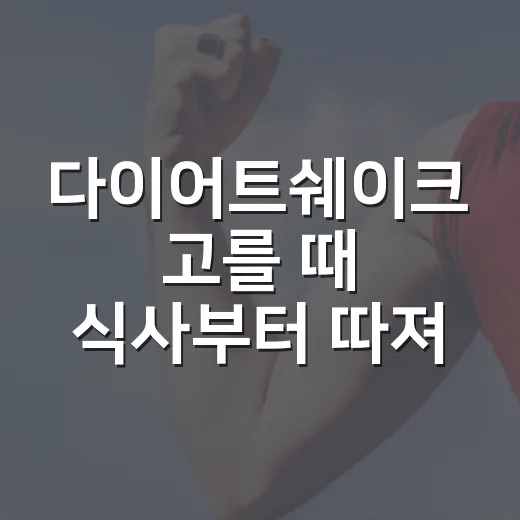 다이어트쉐이크 고를 때 식사부터 따져보는 방법 - 요약