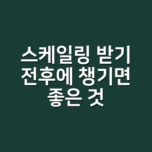 스케일링 받기 전후에 챙기면 좋은 것들 - 요약