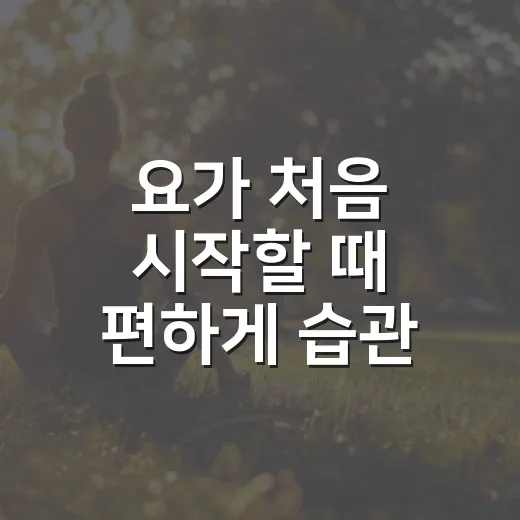 요가 처음 시작할 때 편하게 습관 만드는 방법 - 요약
