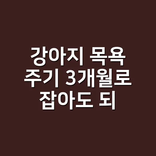 강아지 목욕 주기 3개월로 잡아도 되려면 이렇게 보세요 - 요약