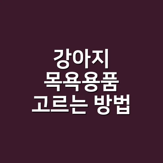 강아지 목욕용품 고르는 방법, 초보 보호자가 먼저 챙길 것들 - 요약