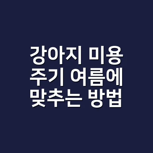강아지 미용 주기 여름에 맞추는 방법, 밀기 전에 꼭 볼 것들 - 요약
