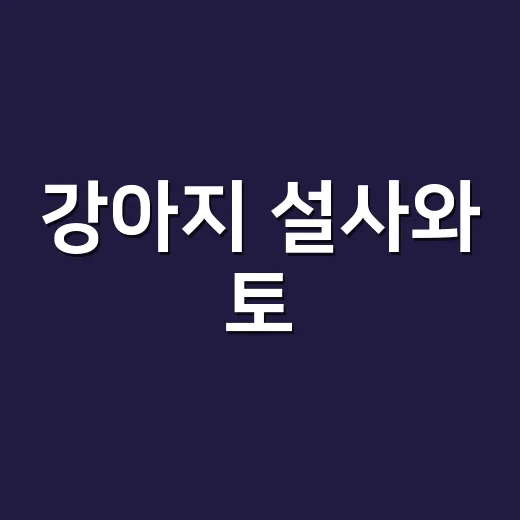 강아지 설사와 토, 집에서 지켜볼 때와 병원 갈 때 구분하는 방법 - 요약