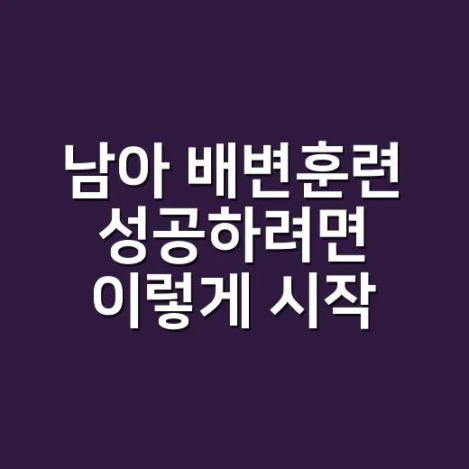 남아 배변훈련 성공하려면 이렇게 시작하세요 - 요약