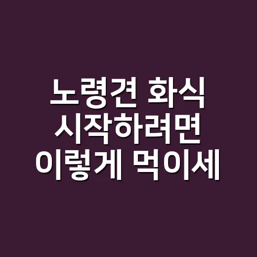노령견 화식 시작하…