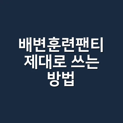배변훈련팬티 제대로 쓰는 방법, 실수 줄이려면 이렇게 시작하세요 - 요약