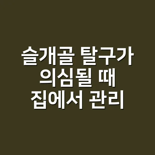 슬개골 탈구가 의심될 때 집에서 관리하는 방법 - 요약