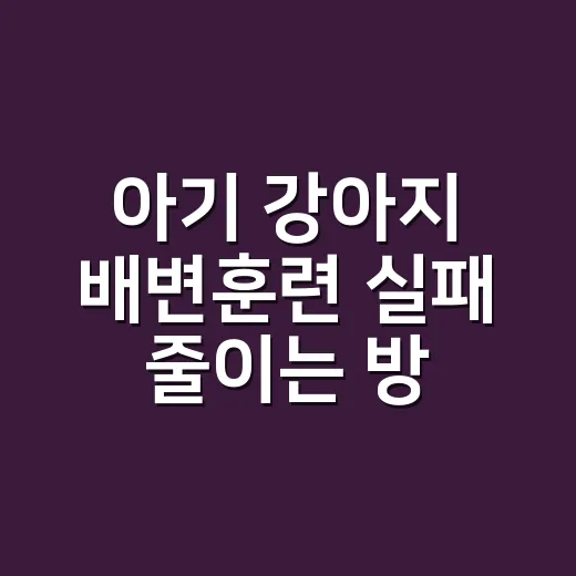 아기 강아지 배변훈련 실패 줄이는 방법, 집에 온 첫날부터 이렇게 잡으세요 - 요약