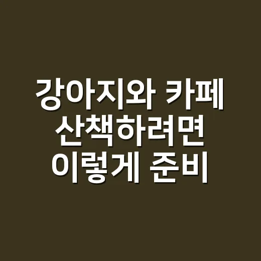 강아지와 카페 산책하려면 이렇게 준비하세요 - 요약