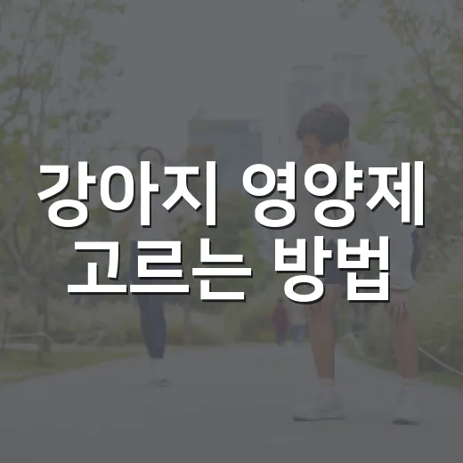 강아지 영양제 고르는 방법, 나이와 증상별로 이렇게 보세요 - 요약