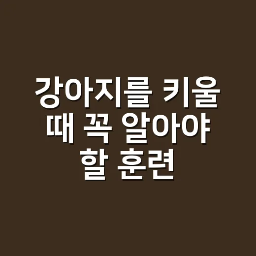 강아지를 키울 때 꼭 알아야 할 훈련 팁 - 요약
