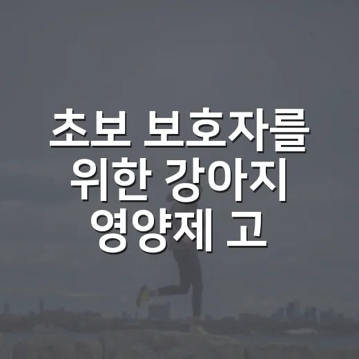초보 보호자를 위한 강아지 영양제 고르는 방법 - 요약