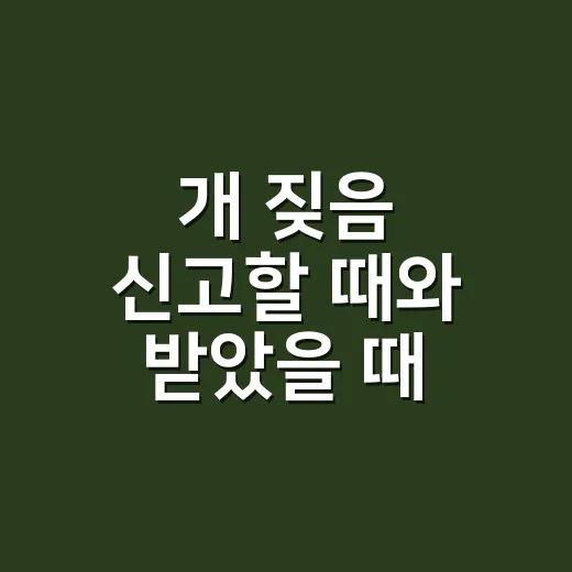 개 짖음 신고할 때와 받았을 때 대처하는 방법 - 요약